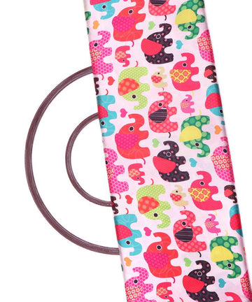 light pink kids print satin fabric